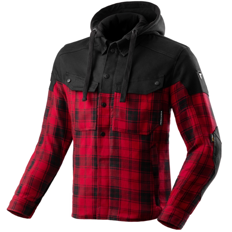 Camisa de moto Rebelhorn Shifter negra y roja
