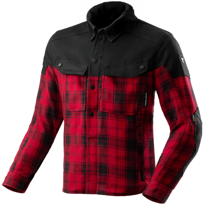 Camisa de moto Rebelhorn Shifter negra y roja