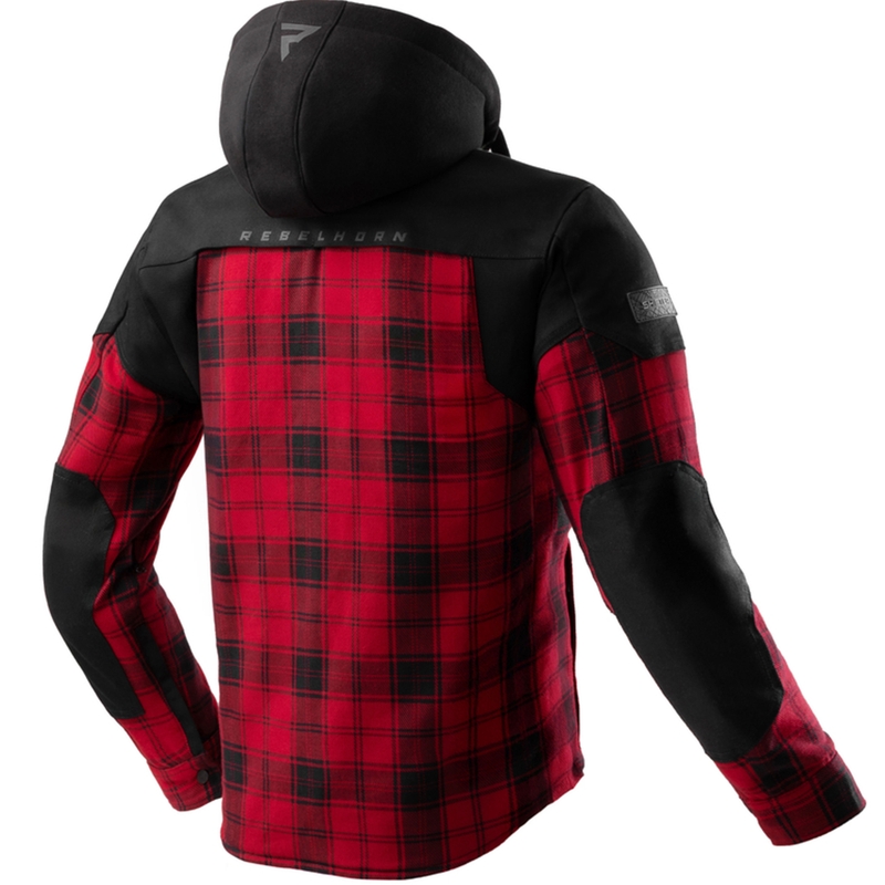 Camisa de moto Rebelhorn Shifter negra y roja