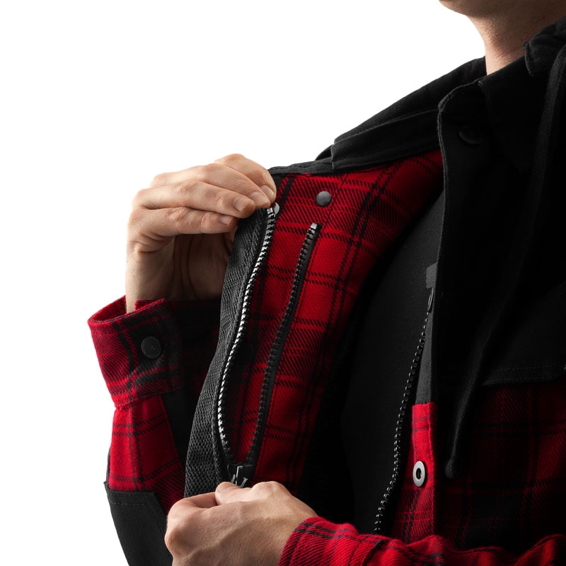 Camisa de moto Rebelhorn Shifter negra y roja