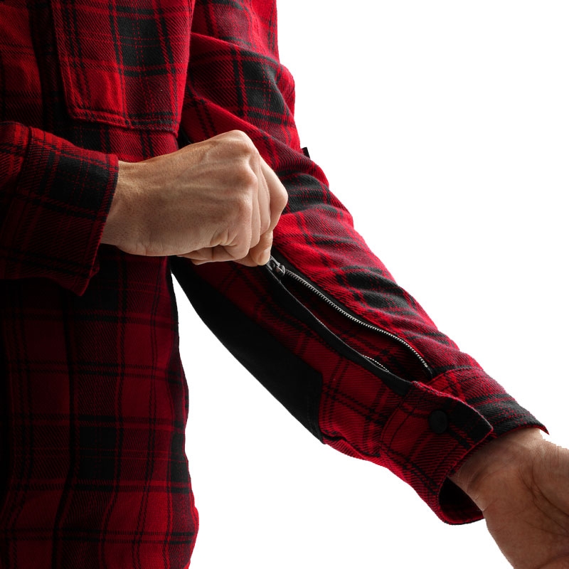 Camisa de moto Rebelhorn Shifter negra y roja