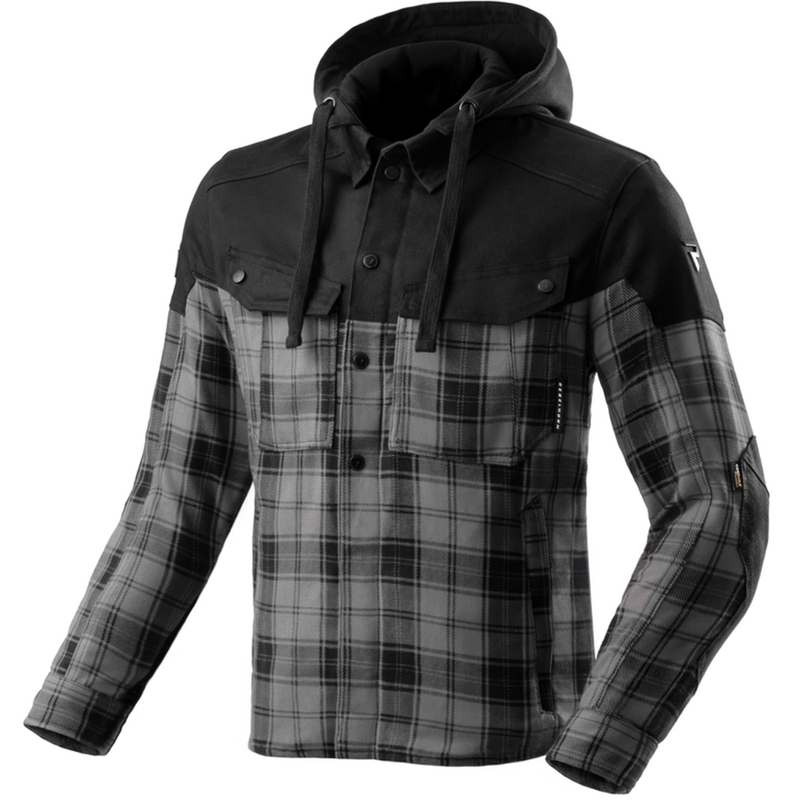 Camisa de moto Rebelhorn Shifter negra y gris