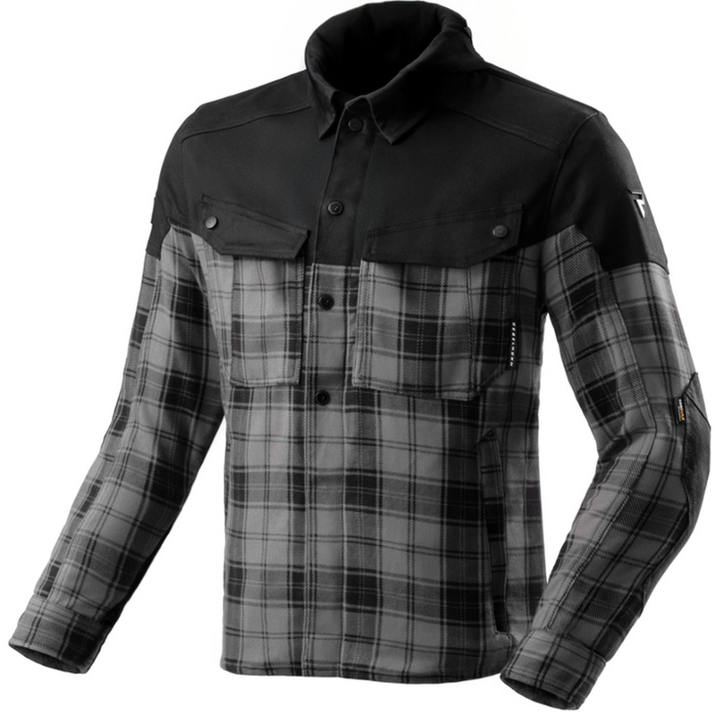 Camisa de moto Rebelhorn Shifter negra y gris