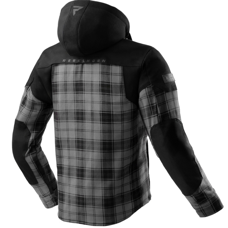 Camisa de moto Rebelhorn Shifter negra y gris