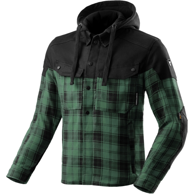 Camisa de moto Rebelhorn Shifter negra y verde