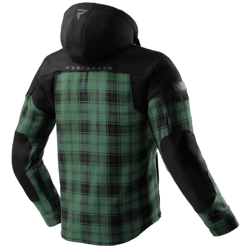 Camisa de moto Rebelhorn Shifter negra y verde