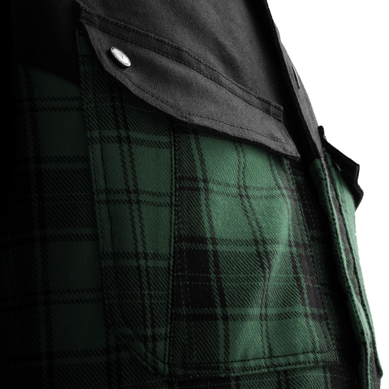 Camisa de moto Rebelhorn Shifter negra y verde