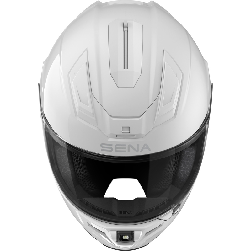 Casco integral de motocicleta SENA con auriculares Phantom, blanco