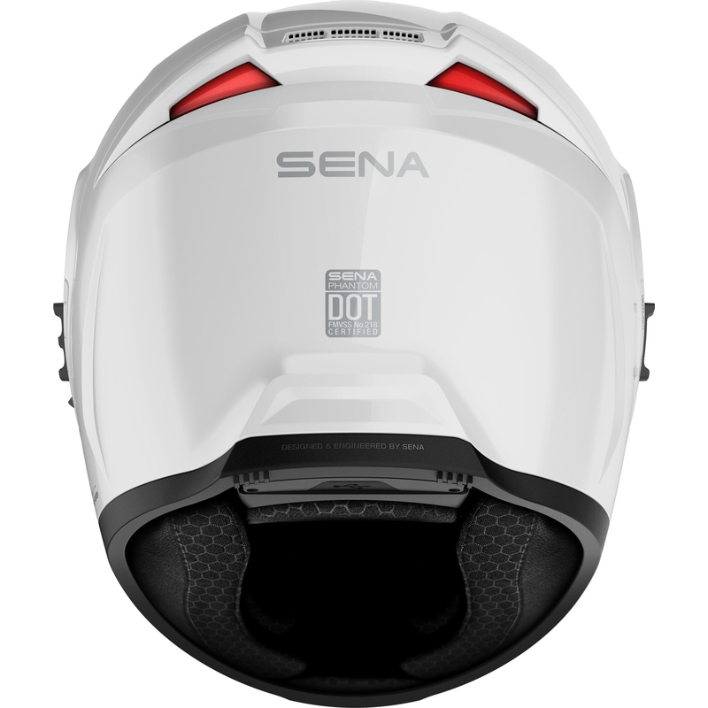 Casco integral de motocicleta SENA con auriculares Phantom, blanco