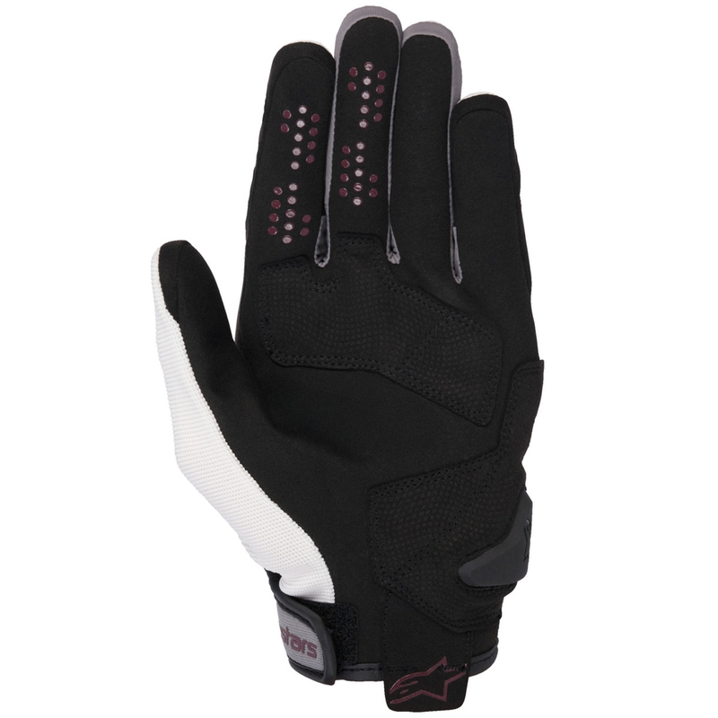 Guantes de moto Alpinestars Chrom V2 para mujer, color blanco roto y morado
