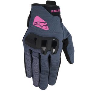 Guantes de moto Alpinestars Chrom V2 para mujer, gris oscuro, negro y morado