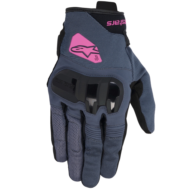 Guantes de moto Alpinestars Chrom V2 para mujer, gris oscuro, negro y morado