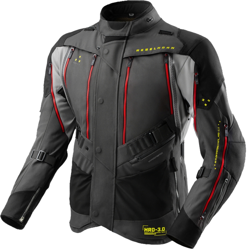 Chaqueta de moto Rebelhorn Hardy 3.0 antracita-gris-amarillo