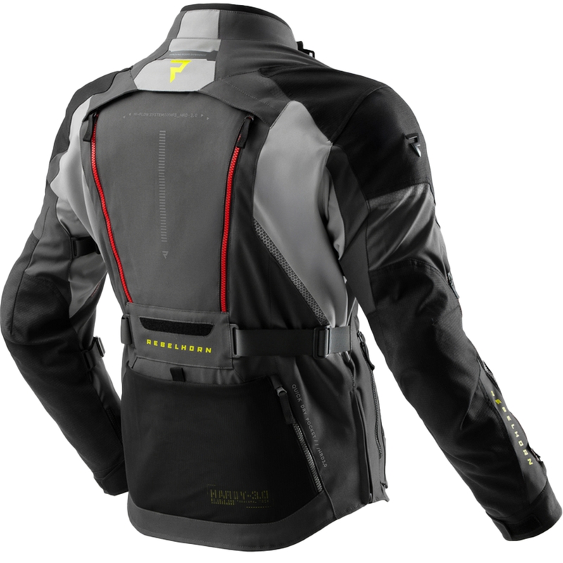 Chaqueta de moto Rebelhorn Hardy 3.0 antracita-gris-amarillo