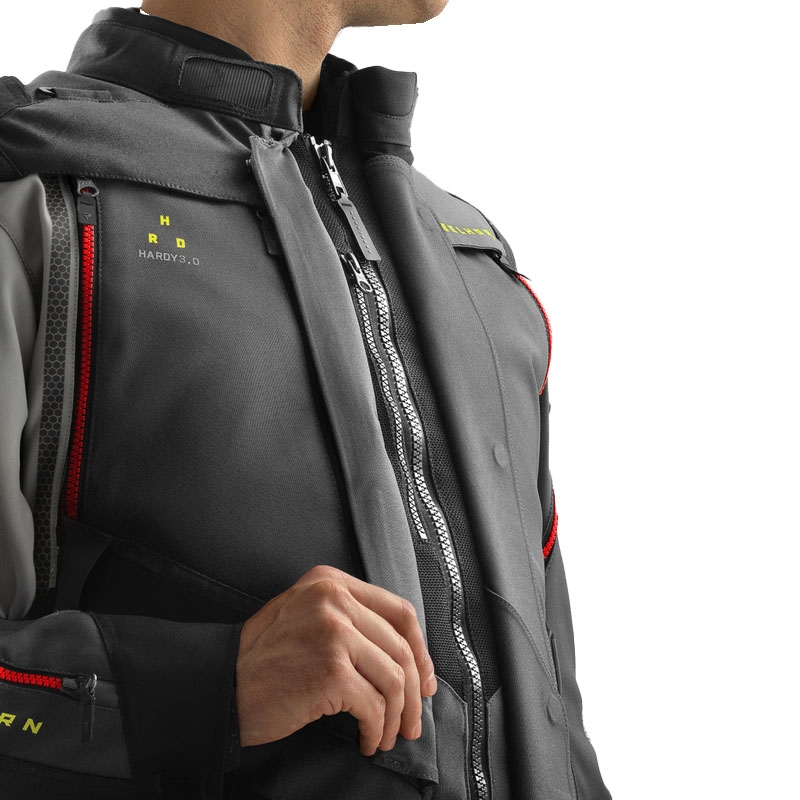 Chaqueta de moto Rebelhorn Hardy 3.0 antracita-gris-amarillo