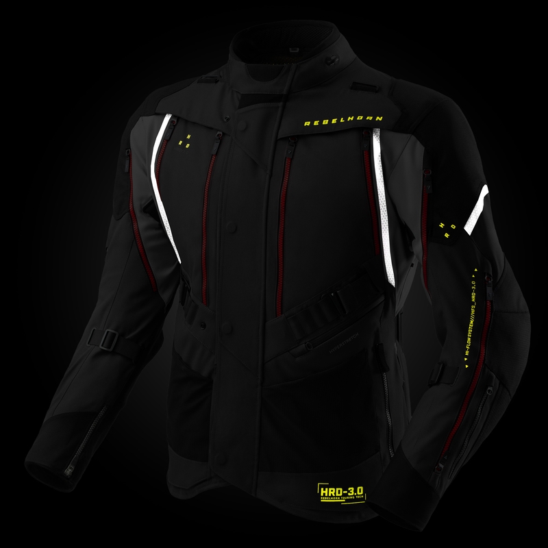Chaqueta de moto Rebelhorn Hardy 3.0 antracita-gris-amarillo