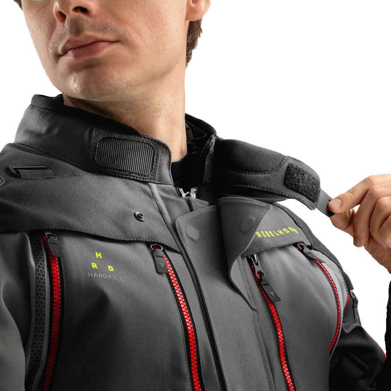 Chaqueta de moto Rebelhorn Hardy 3.0 antracita-gris-amarillo