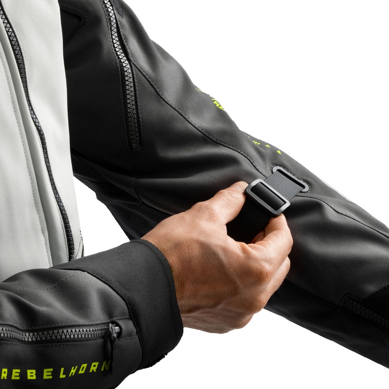 Chaqueta de moto Rebelhorn Hardy 3.0 en negro, gris y amarillo fluorescente