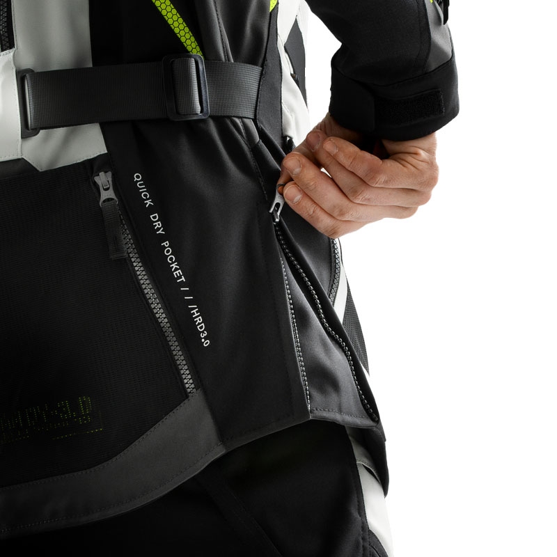 Chaqueta de moto Rebelhorn Hardy 3.0 en negro, gris y amarillo fluorescente