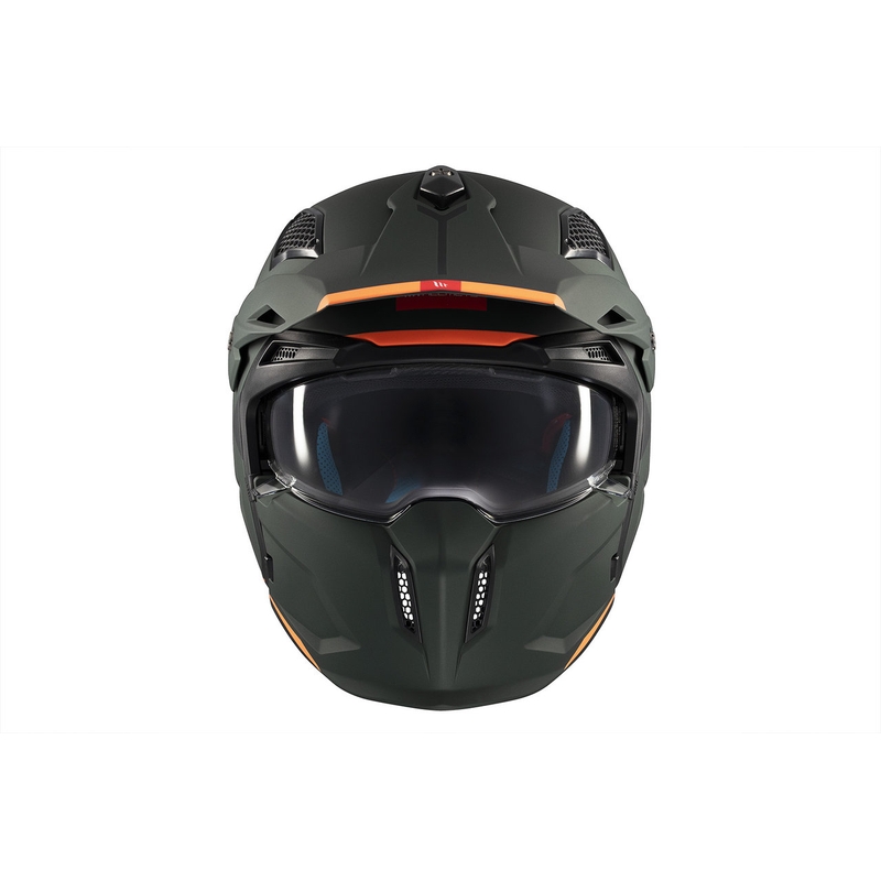 Casco abierto con máscara MT Streetfighter SV S Solid A6 verde mate con visera de iridio