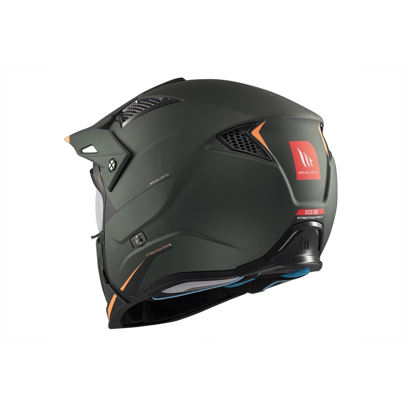 Casco abierto con máscara MT Streetfighter SV S Solid A6 verde mate con visera de iridio