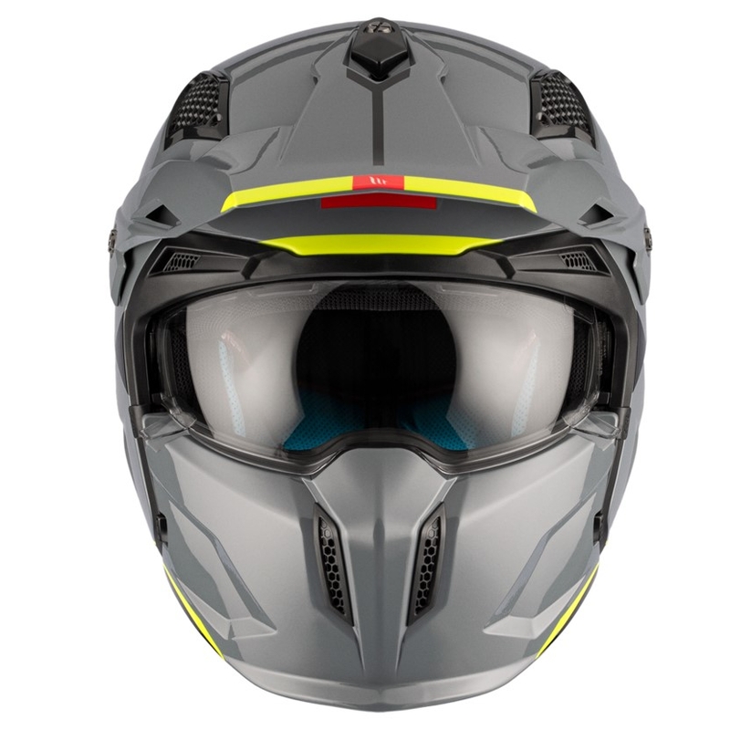 Casco abierto con máscara MT Streetfighter SV S Solid A22 gris brillante con visera de iridio