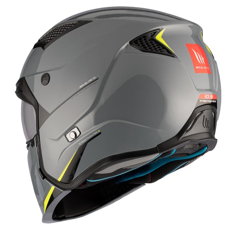 Casco abierto con máscara MT Streetfighter SV S Solid A22 gris brillante con visera de iridio