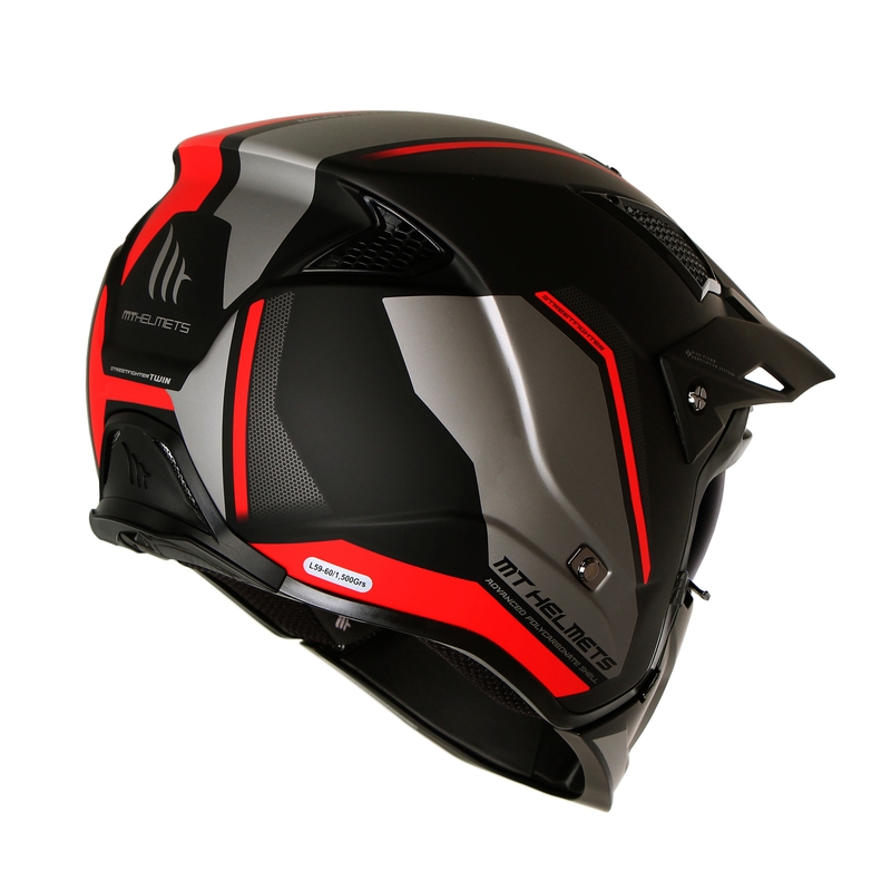 Casco abierto con máscara MT Streetfighter SV S TWIN C5 negro-rojo con visera de iridio