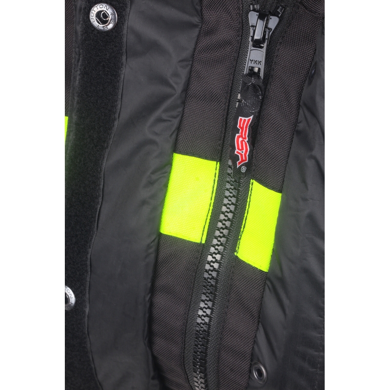 Dámská bunda na motorku RSA Gun černo-fluo žlutá výprodej