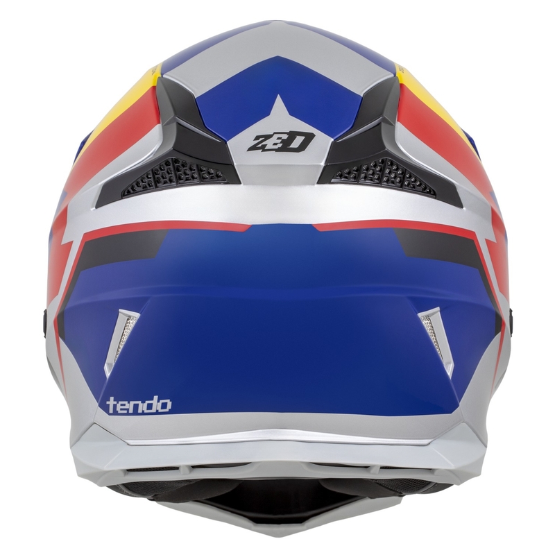 Casco de motocross ZED X1.9 Tendo azul perla-rojo-amarillo-plata