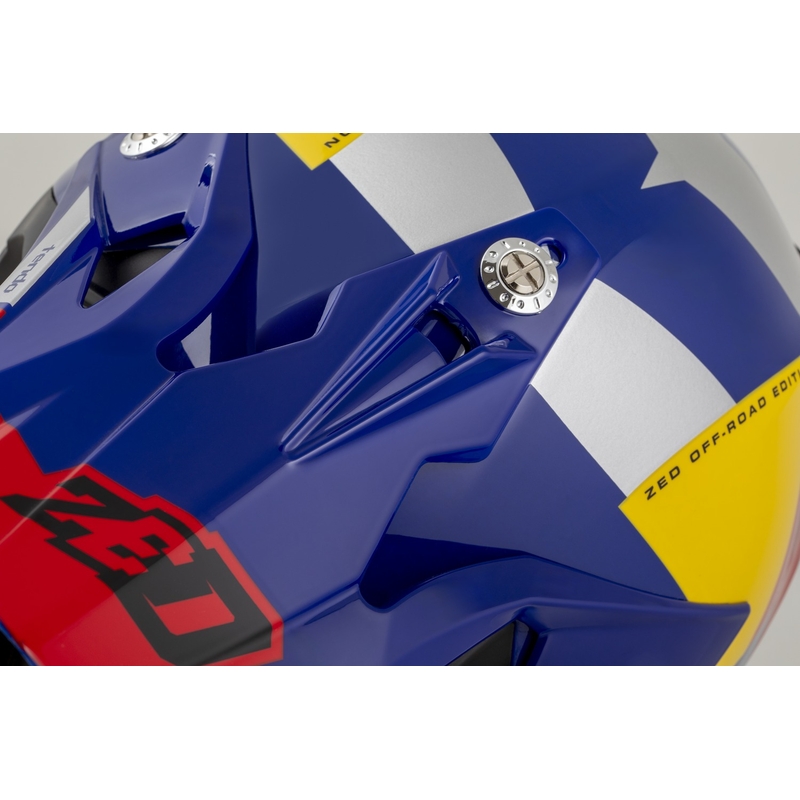 Casco de motocross infantil ZED X1.9D TENDO azul perla-rojo-amarillo-plata