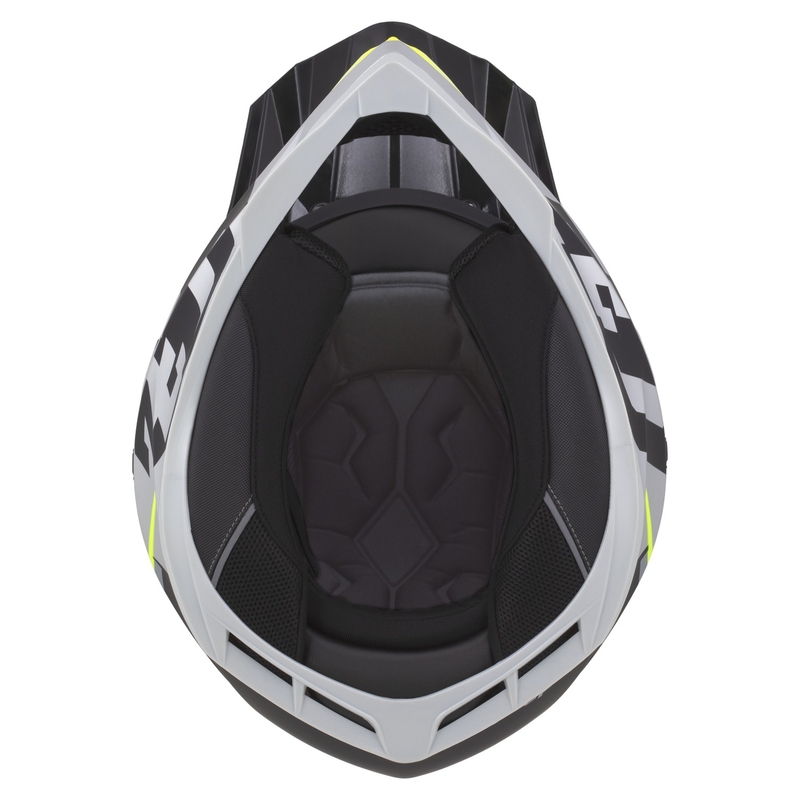 Casco de motocross infantil ZED X1.9D TENDO negro mate-gris oscuro-gris claro-amarillo fluo