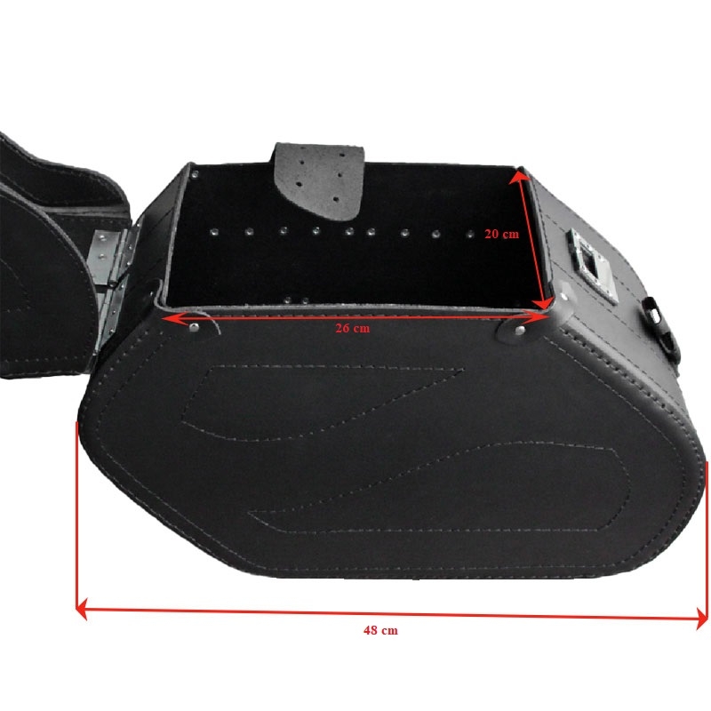 Bolsas de cuero para moto RSA S221 con cerradura en color negro