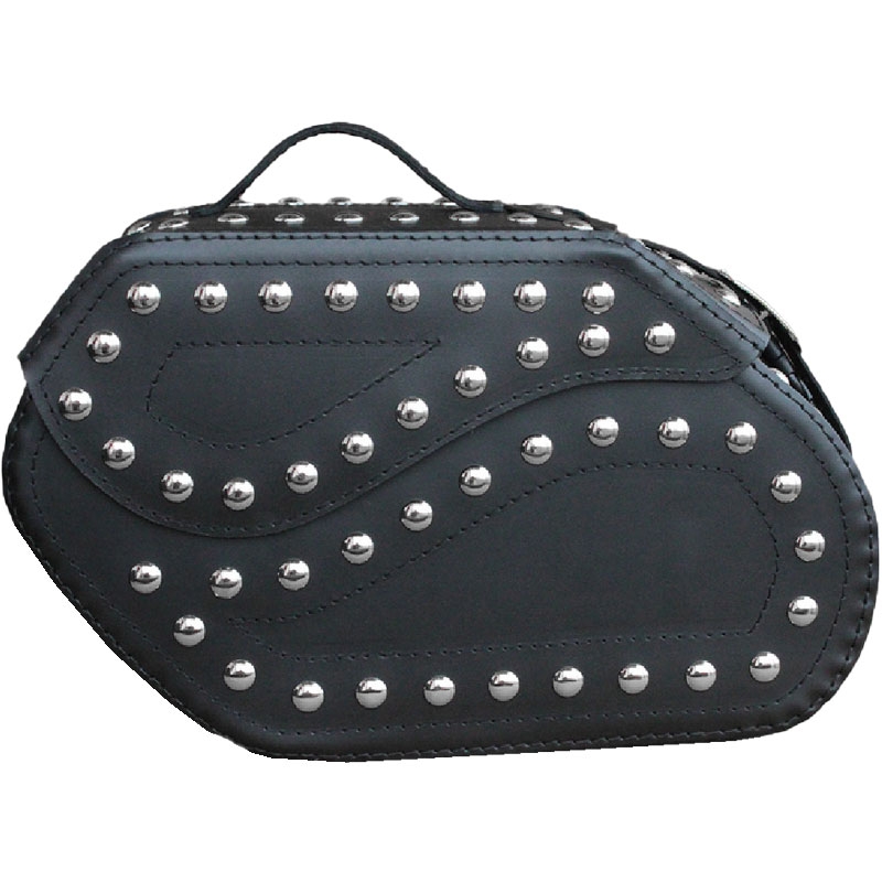 Bolsas de cuero para moto RSA S221 con cerradura y remaches en color negro liquidación