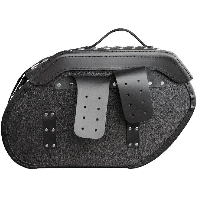 Bolsas de cuero para moto RSA S221 con cerradura y remaches en color negro liquidación