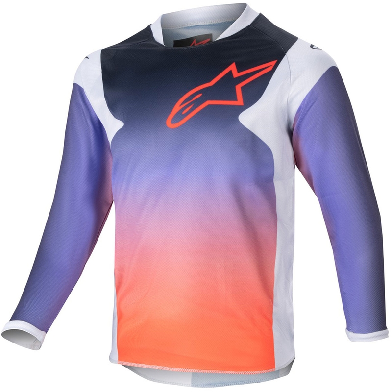 Camiseta de motocross infantil Alpinestars Racer Hoen en gris claro degradado y negro