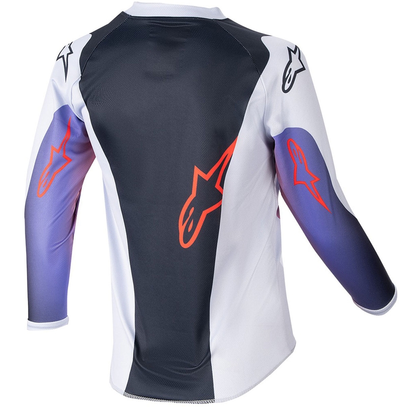 Camiseta de motocross infantil Alpinestars Racer Hoen en gris claro degradado y negro