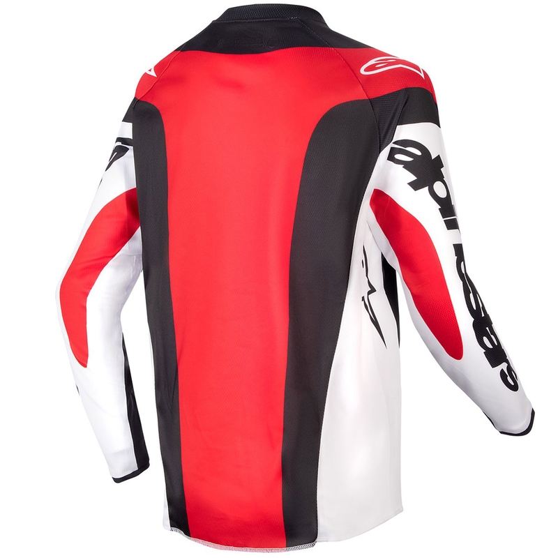 Camiseta de motocross infantil Alpinestars Racer Ocuri en rojo, blanco y negro