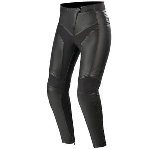 Pantalones de moto de cuero negro para mujer Alpinestars Stella Vika V2