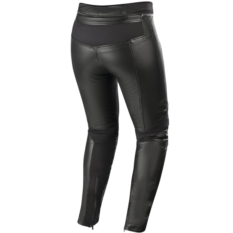 Pantalones de moto de cuero negro para mujer Alpinestars Stella Vika V2