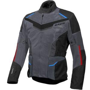 Chaqueta de moto Seventy Degrees SD-JT70 Atacama gris-azul-roja