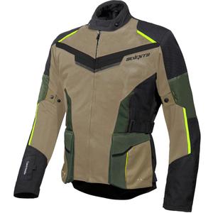 Chaqueta de moto Seventy Degrees SD-JT70 Atacama color arena-verde-amarillo fluorescente