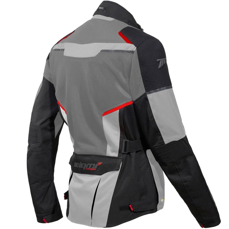 Chaqueta de moto Seventy Degrees SD-JT70 Atacama negra, gris y roja