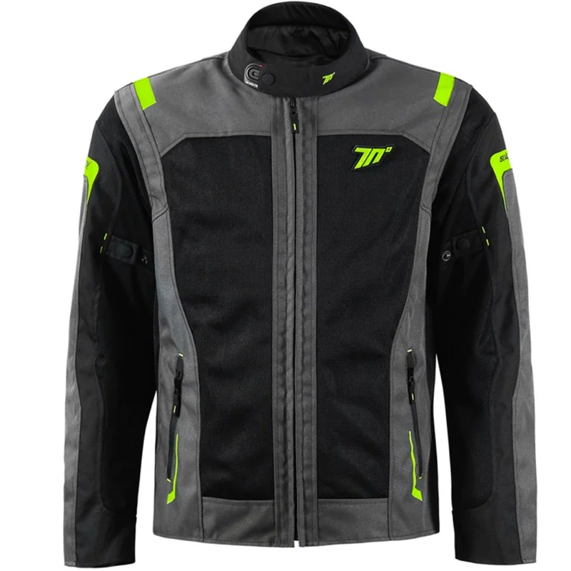 Chaqueta de moto Seventy Degrees SD-JT66 Sahara negro-amarillo fluo
