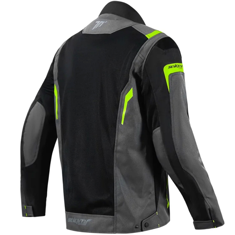 Chaqueta de moto Seventy Degrees SD-JT66 Sahara negro-amarillo fluo