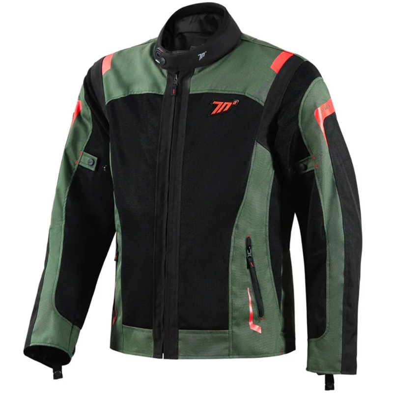 Chaqueta de moto Seventy Degrees SD-JT66 Sahara Khaki Red