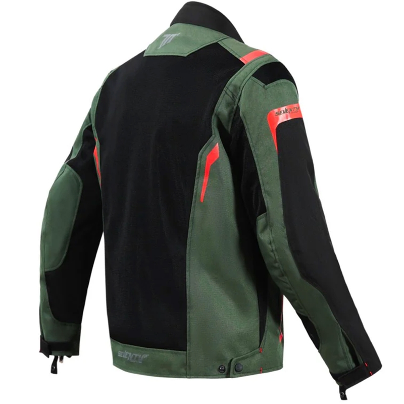 Chaqueta de moto Seventy Degrees SD-JT66 Sahara Khaki Red