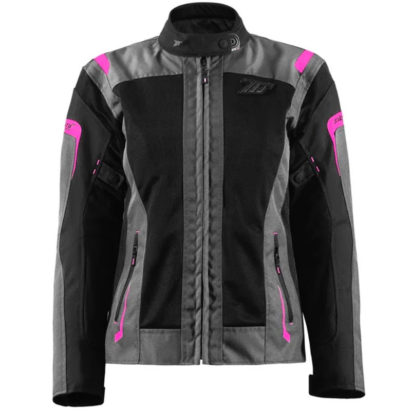 Chaqueta de moto para mujer Seventy Degrees SD-JT68 Sahara gris-rosa
