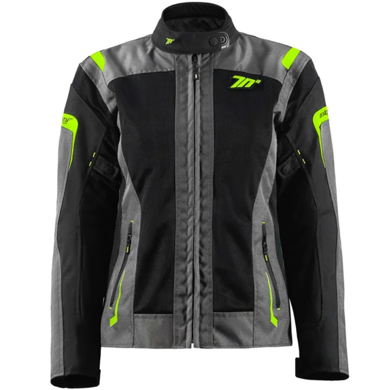 Chaqueta de moto para mujer Seventy Degrees SD-JT68 Sahara negro-amarillo fluo