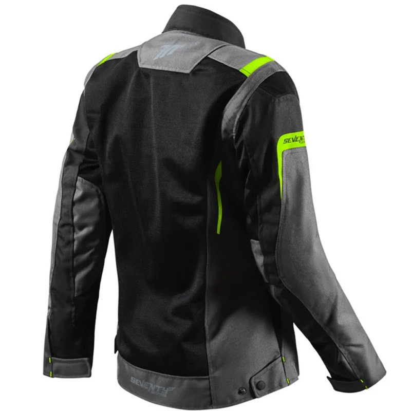 Chaqueta de moto para mujer Seventy Degrees SD-JT68 Sahara negro-amarillo fluo